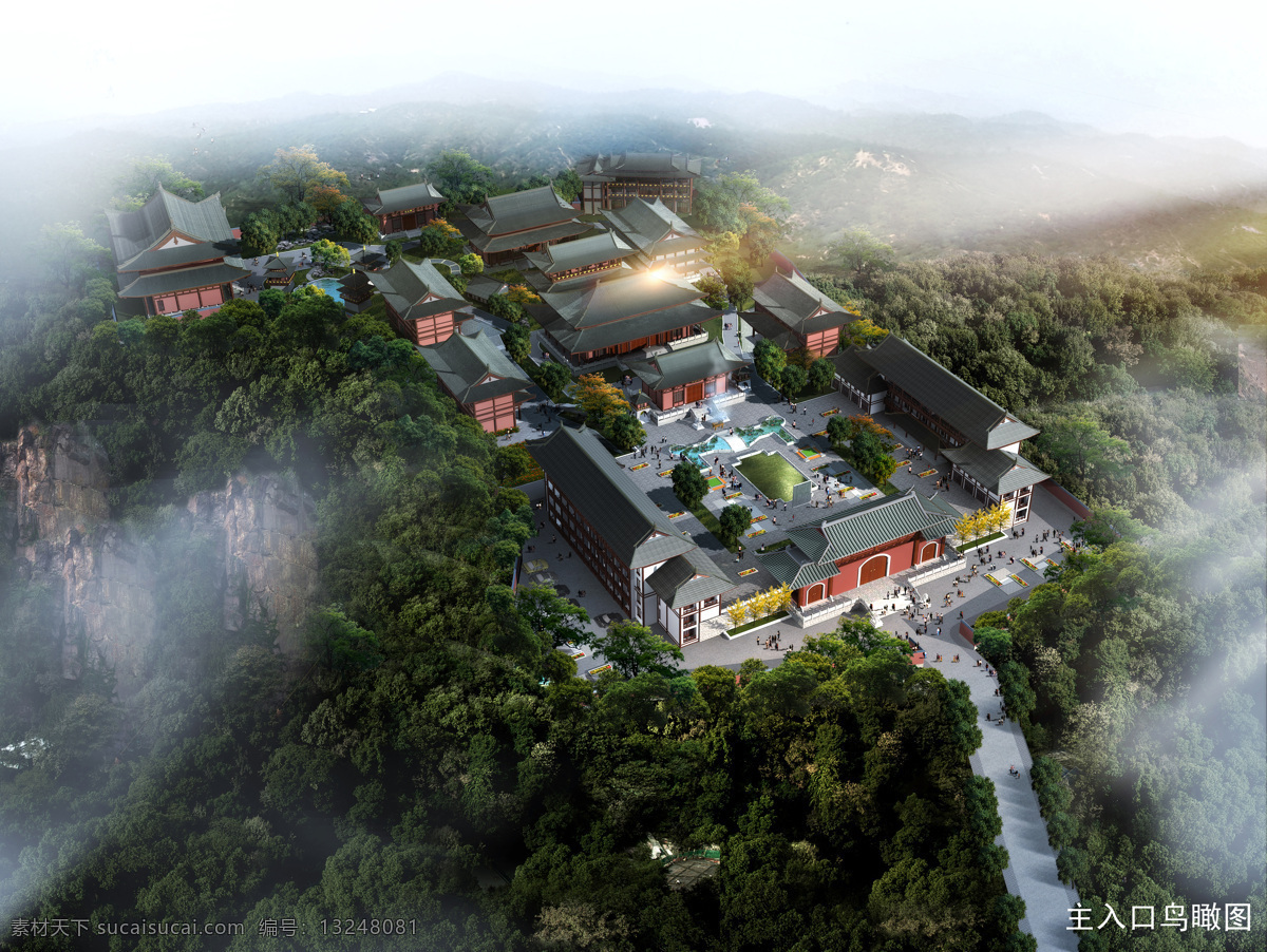 古建佛寺鸟瞰素材图片下载-素材编号13248081-素材天下图库