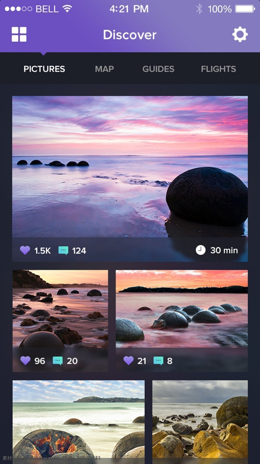 图片欣赏 app 版式 界面设计 界面 菜单 商业 模板 扁平 app页面 黑色