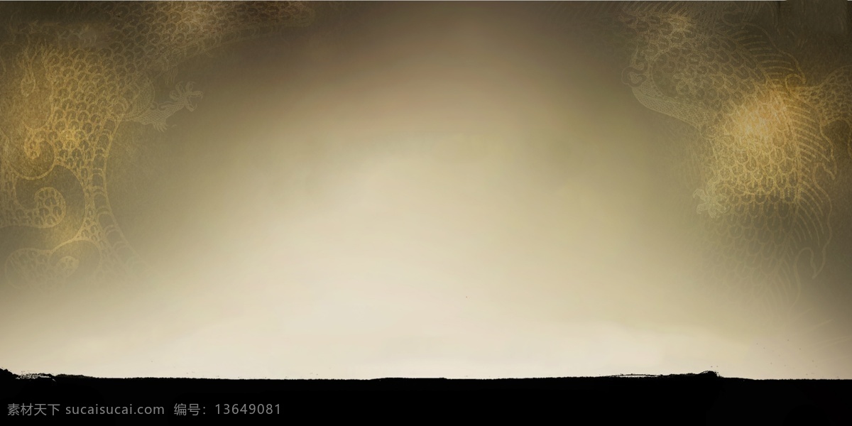 龙纹背景 龙 古风 氛围 banner 黄