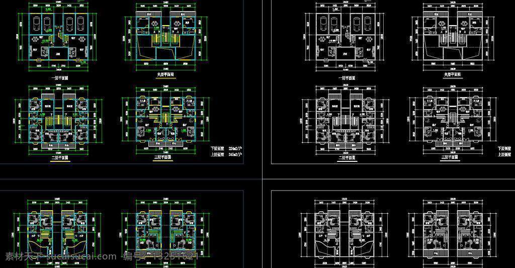 cad 别墅 公馆 环境设计 建筑设计 立面图 平面图 剖面图 施工图 室内设计 多种别墅户型 dwg 图纸 装修 装饰 私宅 别业 别墅图纸大全 源文件 cad素材 室内图纸