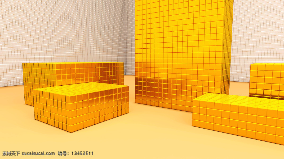 黄色 几何 装饰 背景 背景素材 长方形 反光 格仔 金色 平面素材 设计素材