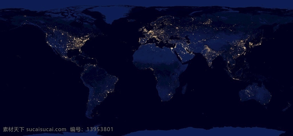 地球平面图 地球 夜景 平面图 太空 美丽 文化艺术