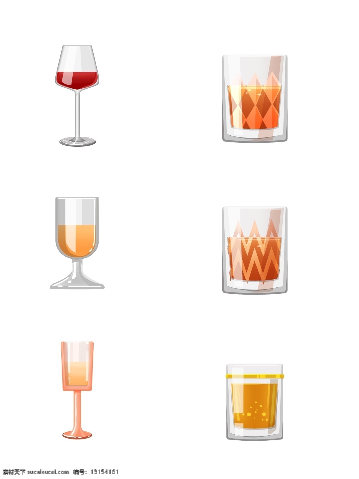 手绘 简洁 玻璃 酒杯 红酒 香槟 高脚杯 一口杯 玻璃制品 威士忌 酒水 酒具 装饰图案