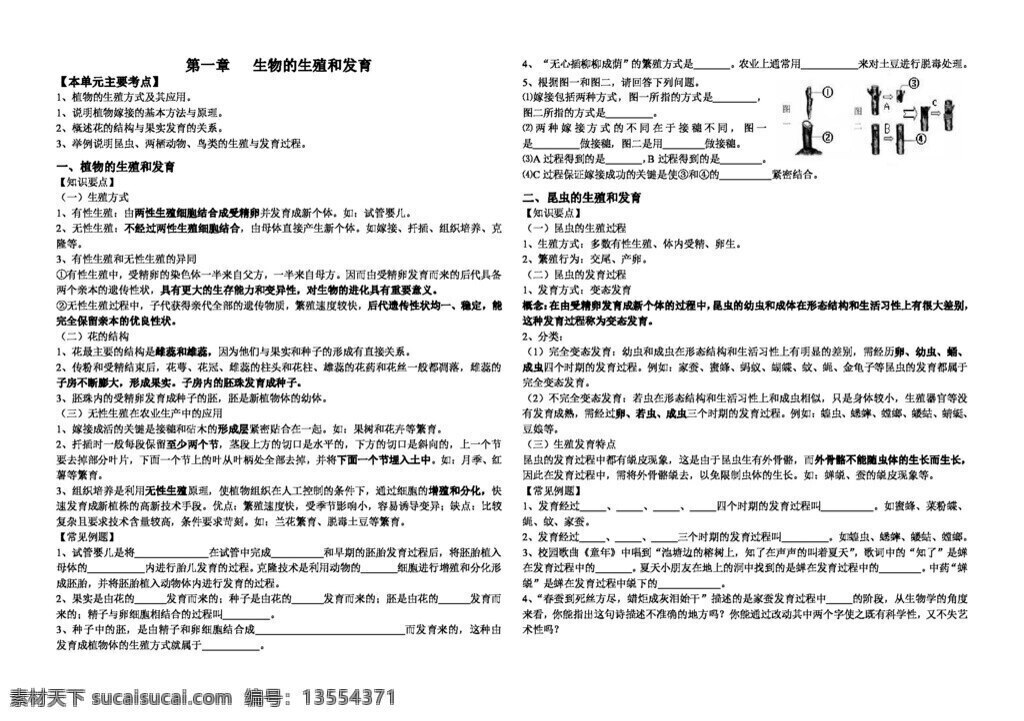 八 年级 下册 生物 章 生殖 发育 八年级下册 人教版 学案
