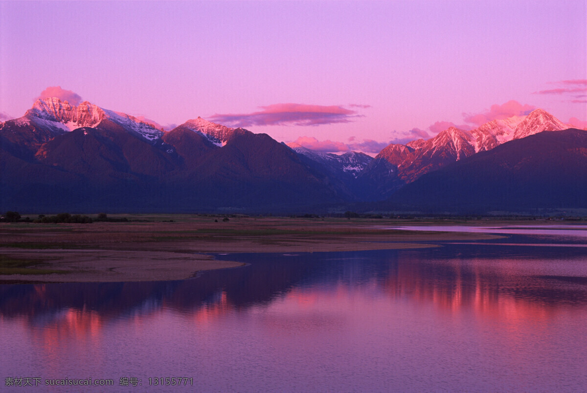 黄昏 时 雪山 湖泊 山水风景 山峰 湖面 自然风景 自然风光 景色 美景 风景 摄影图 高清图片 风景图片