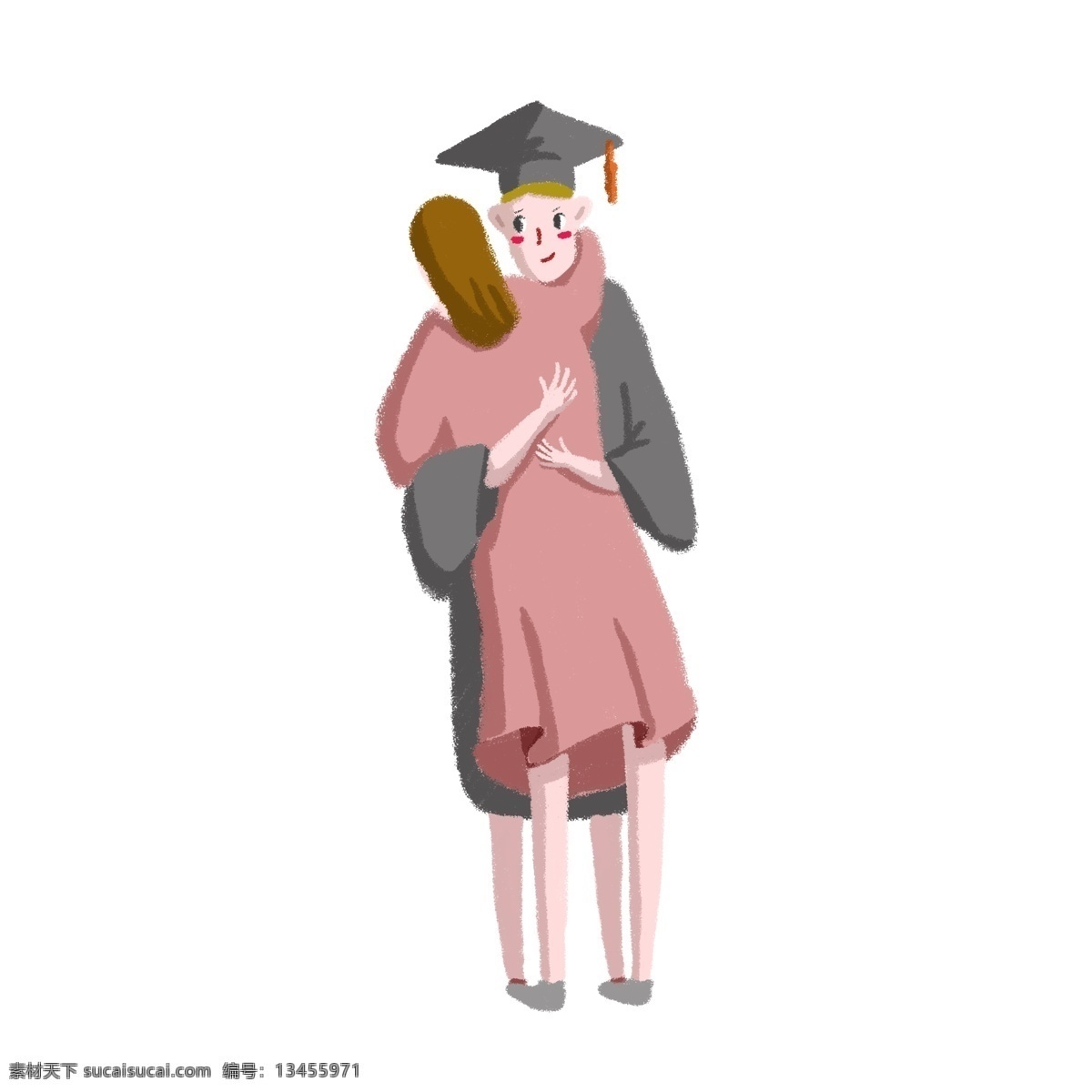 毕业 季 家长 拥抱 学生 毕业季 毕业典礼 女性 女生 女人 博士 博士服 礼帽 长裙 高兴