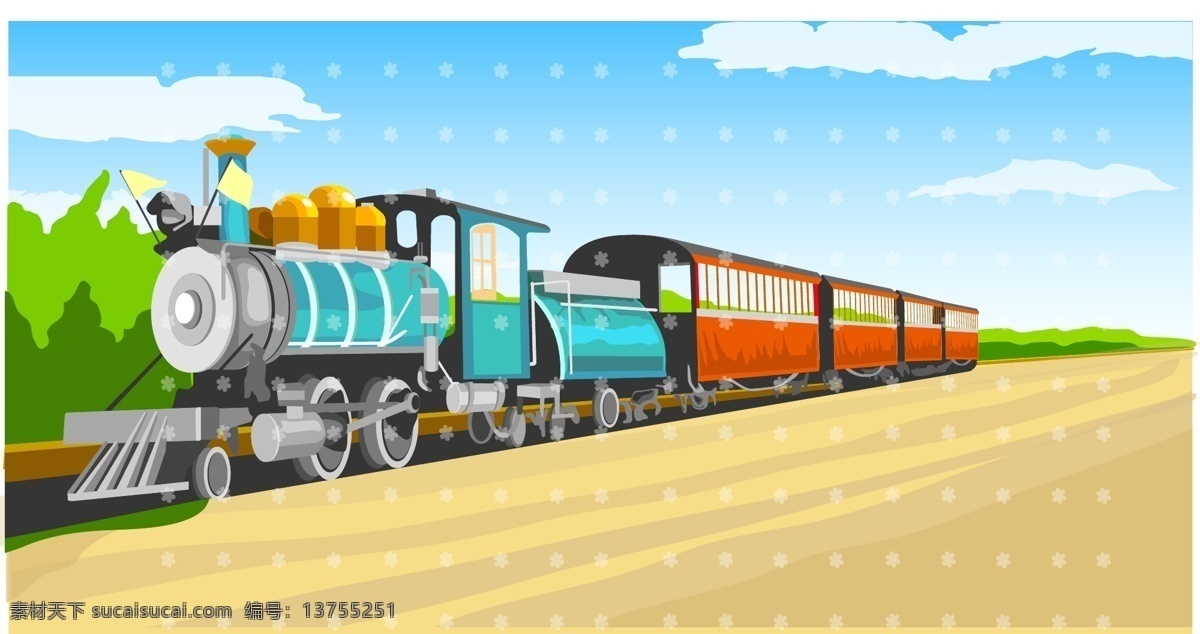 可爱 火车 矢量 出行 交通 矢量素材 矢量图 其他矢量图