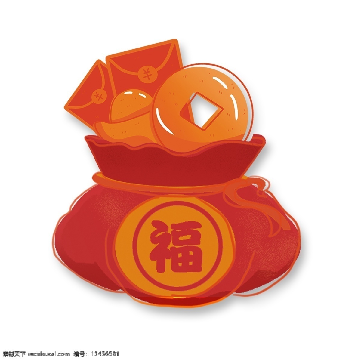 红色 红包 福 装饰 图案 红包福