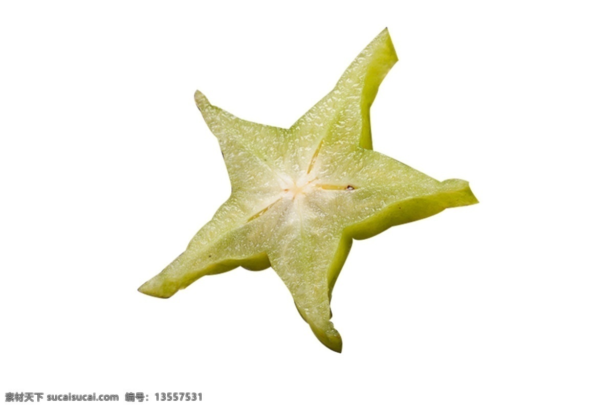 片 切开 水果 杨桃 维生素 摆 拍 新鲜 营养 食物 浅绿色 五角星形状 一片杨桃