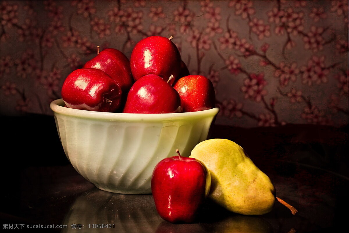 高清 红色 打蜡 苹果 红苹果 打蜡苹果 红色苹果 水果