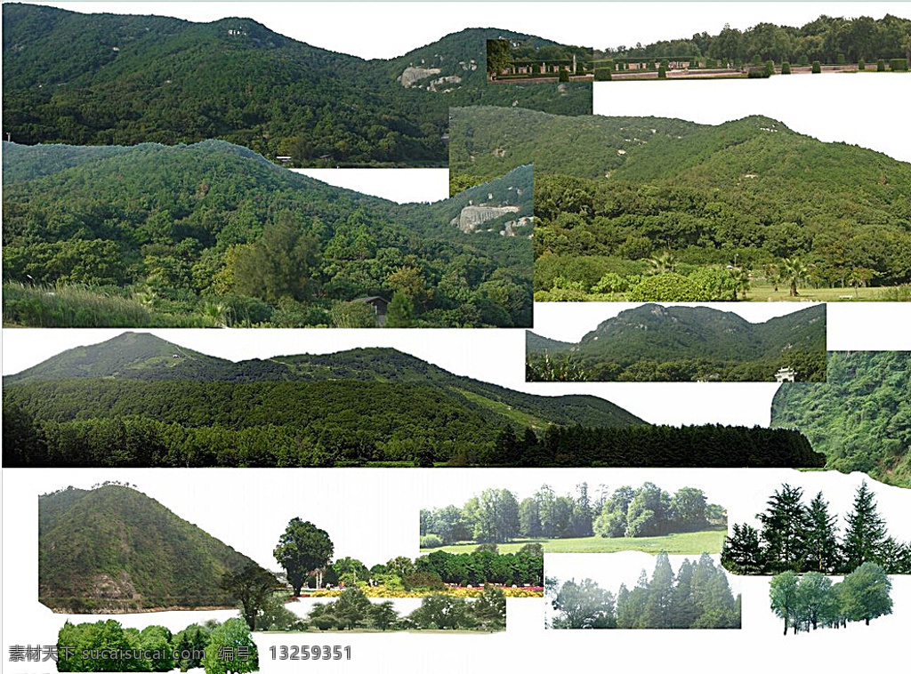 后期山 效果图后期山 高山 后期素材 背景山 分层 白色