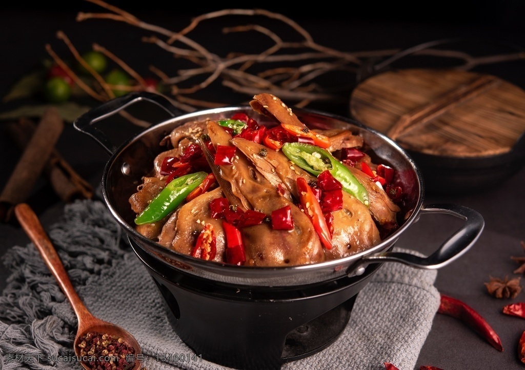 干锅鸭头图片 美味 传统 川味 干锅 麻辣 鸭头 餐饮美食 传统美食
