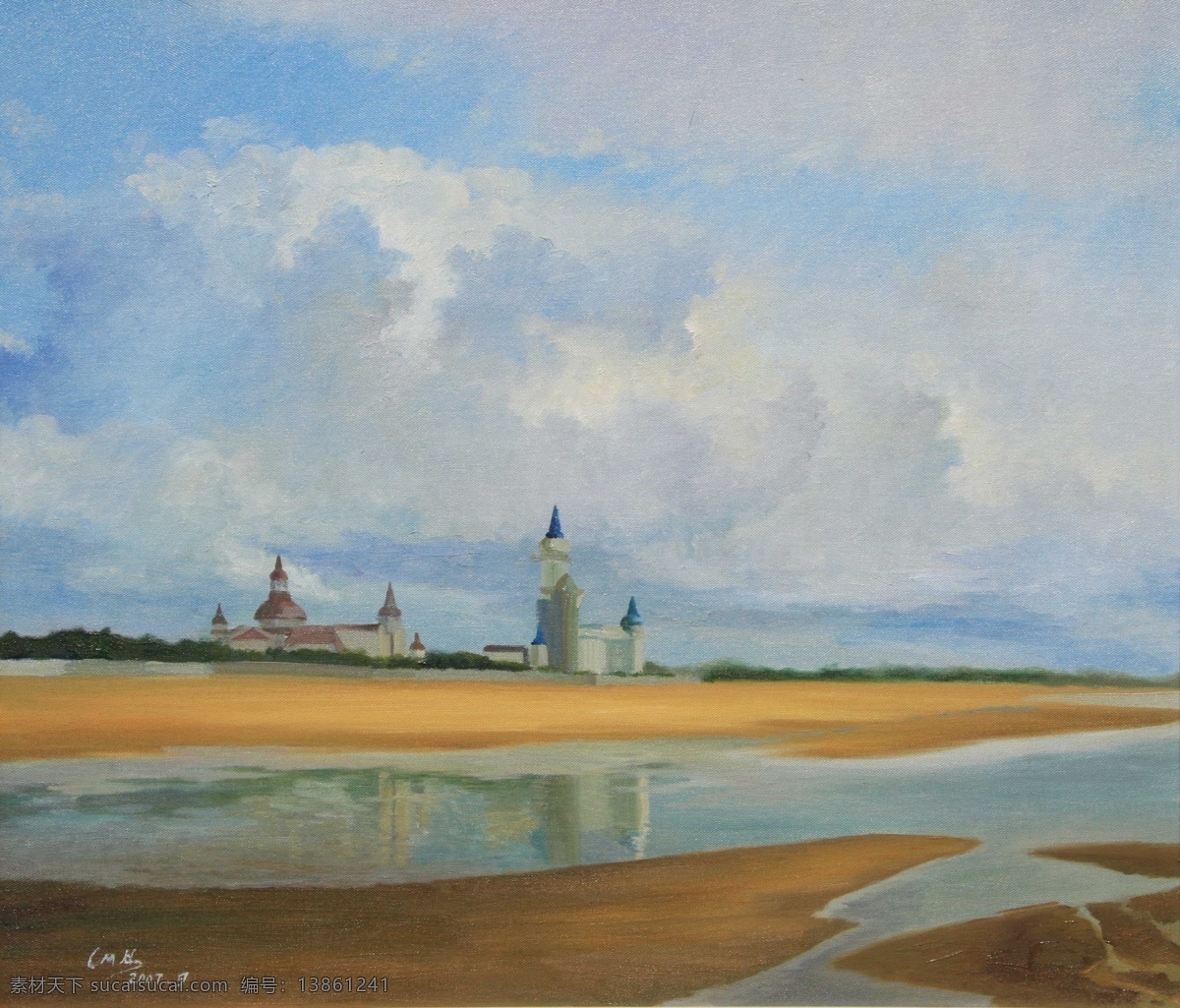 湖水免费下载 高清风景油画 湖水 油画素材下载 湖水油画素材 湖水油画 装饰素材