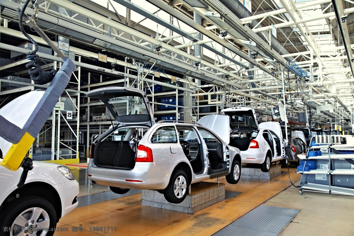 工厂 流水线 生产 car 装配 工业生产 现代科技