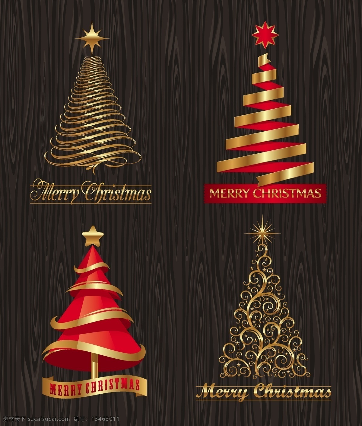 矢量 创意 折纸 圣诞树 背景 矢量素材 星星 雪花 纸条 字母 节日素材 其他节日