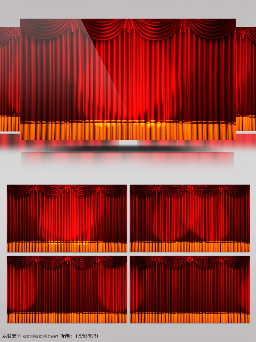 舞台 红色 幕 帘 视频 黄色 幕帘 高清视频素材 视频素材 动态视频素材