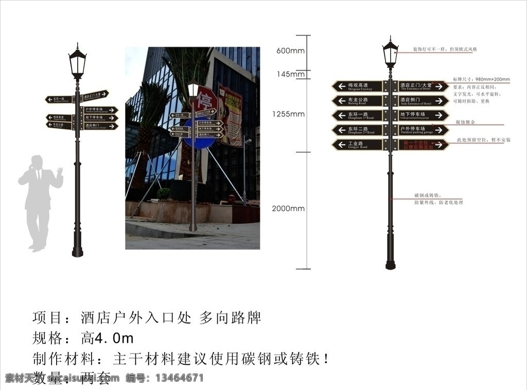 多向指示牌 导向牌 指示牌 路牌 路灯 灯柱 烤漆 标识 公共标识标志 标识标志图标 矢量