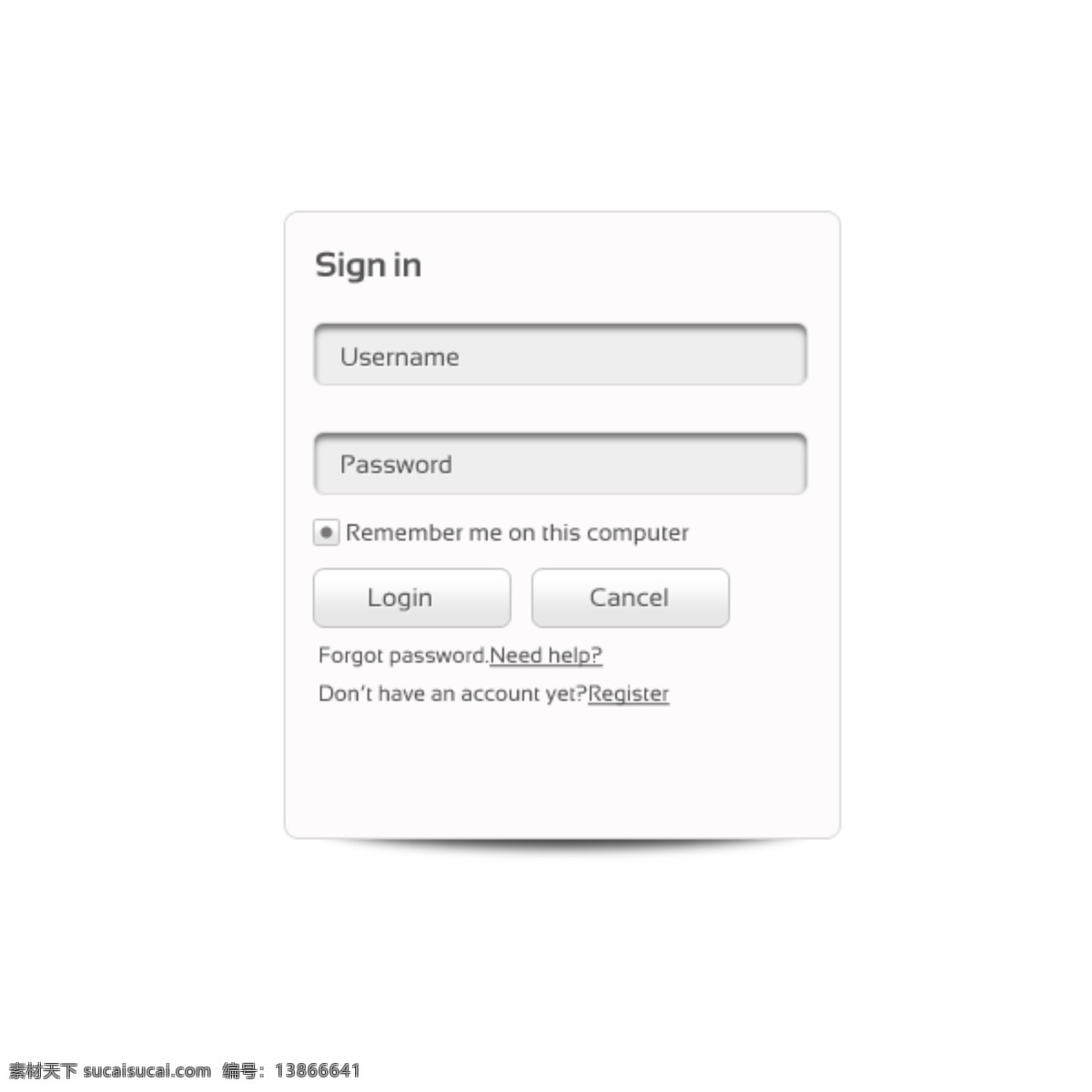 干净 登录 框 ui 元素