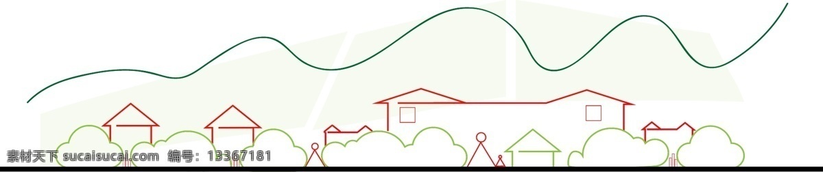 创意 可爱 卡通 城市 剪影 彩色 霓虹灯 简笔线条 可爱风格 房屋 用于 海报 制作