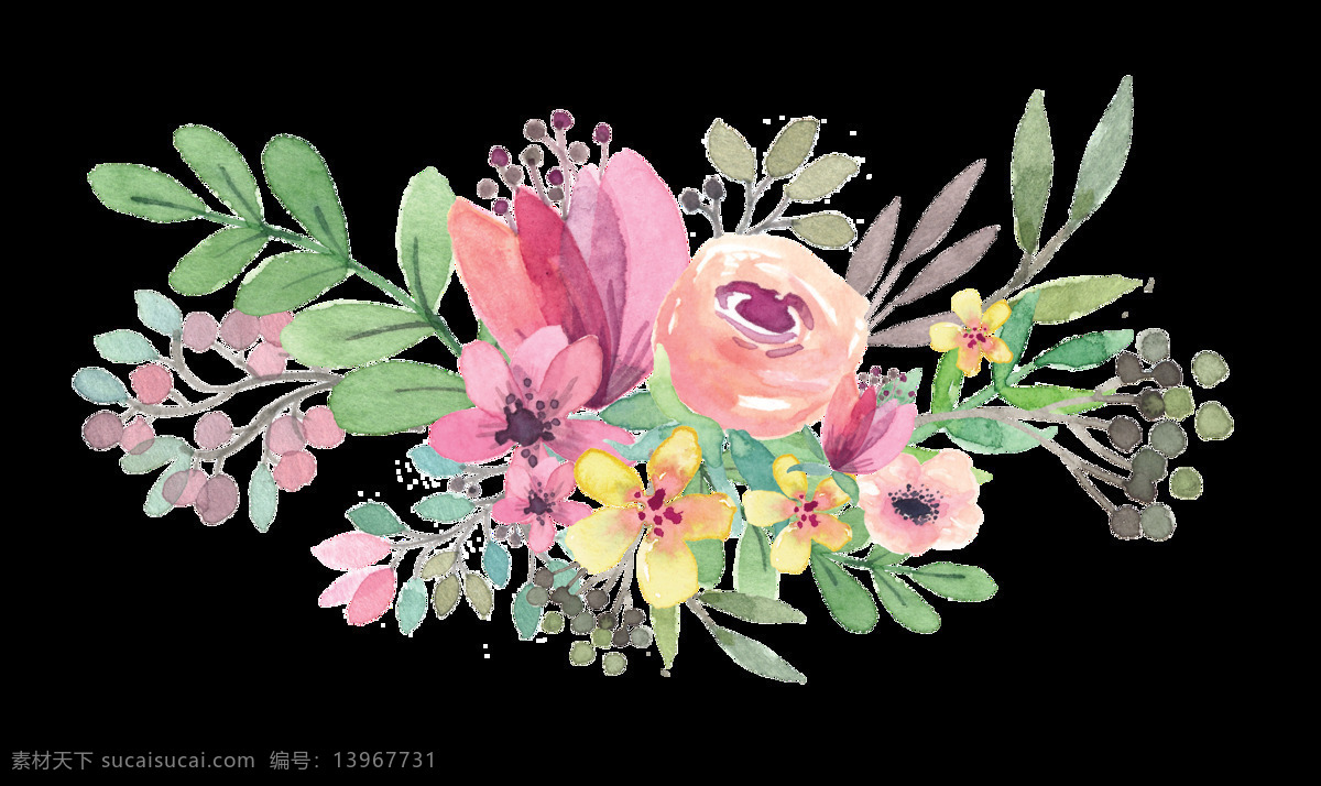 免 扣 白色 插画 粉色 花瓣 花朵 花卉 黄色 卡通 绿色 绿叶 手账素材 水彩 精美 花团 合集 叶子 叶片 植物 透明素材 装饰图案 淘宝