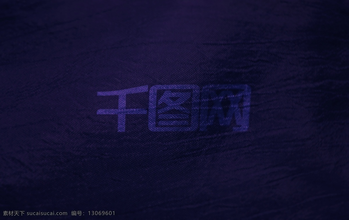 蓝紫 背景 logo 样机 展示 时尚 材质