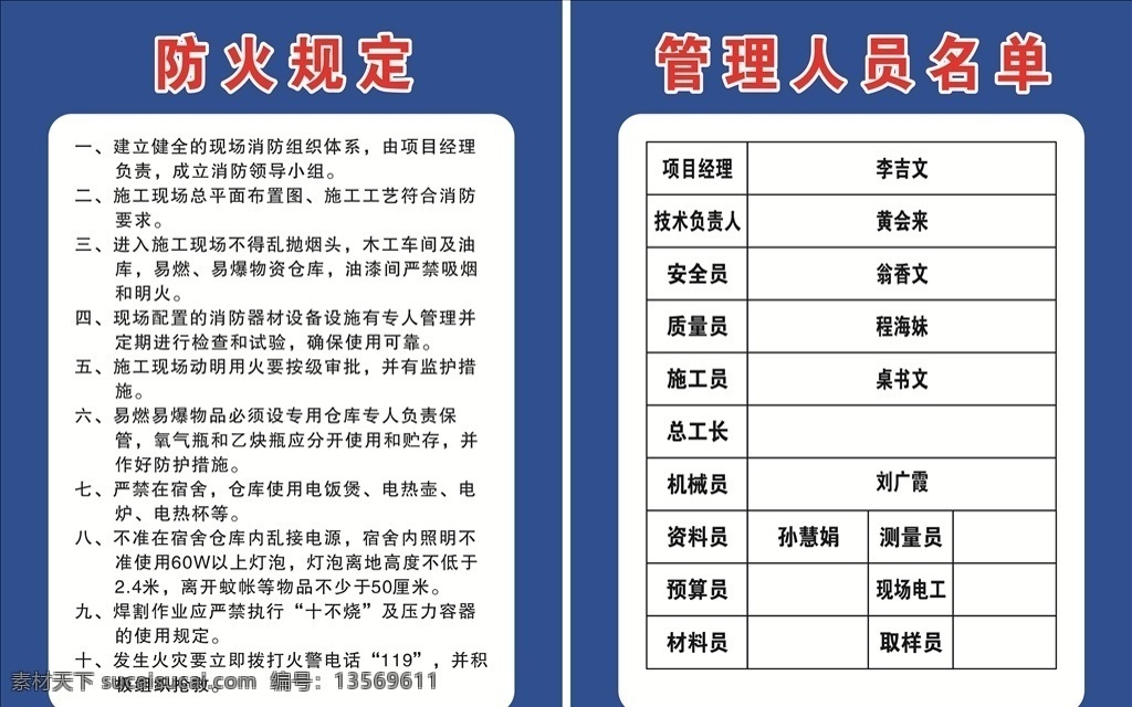 五排一图 消防保卫牌 安全生产牌 文明施工牌 工程概况牌