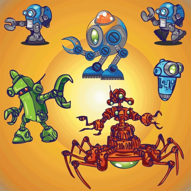 卡通 机器人 矢量 robot 矢量图 其他矢量图