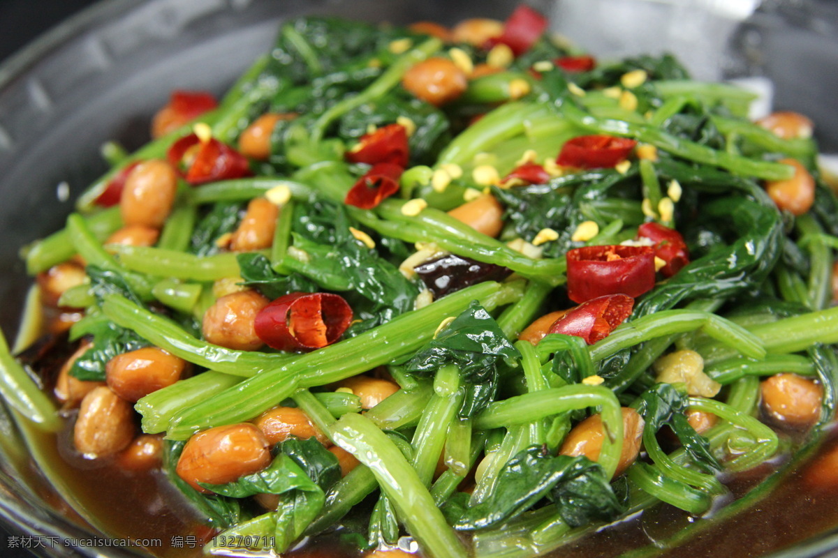 陈醋菠菜 陈醋 菠菜 黄生米 花生米 拌菜 凉菜 陈醋黄生米 美食图片 传统美食 餐饮美食