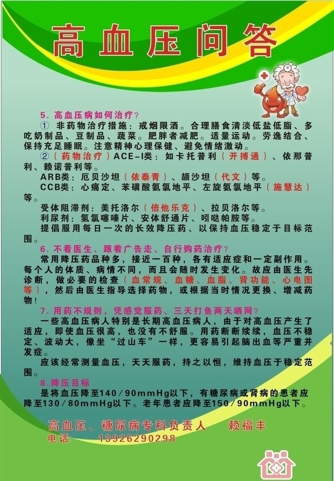 高血压问答 医疗保健 橱窗 健康 宣传栏 健康知识 高血压 展板模板 矢量