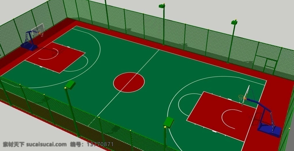 篮球场 su 模型 运动项目 精致模型 3d设计 室外模型 skp