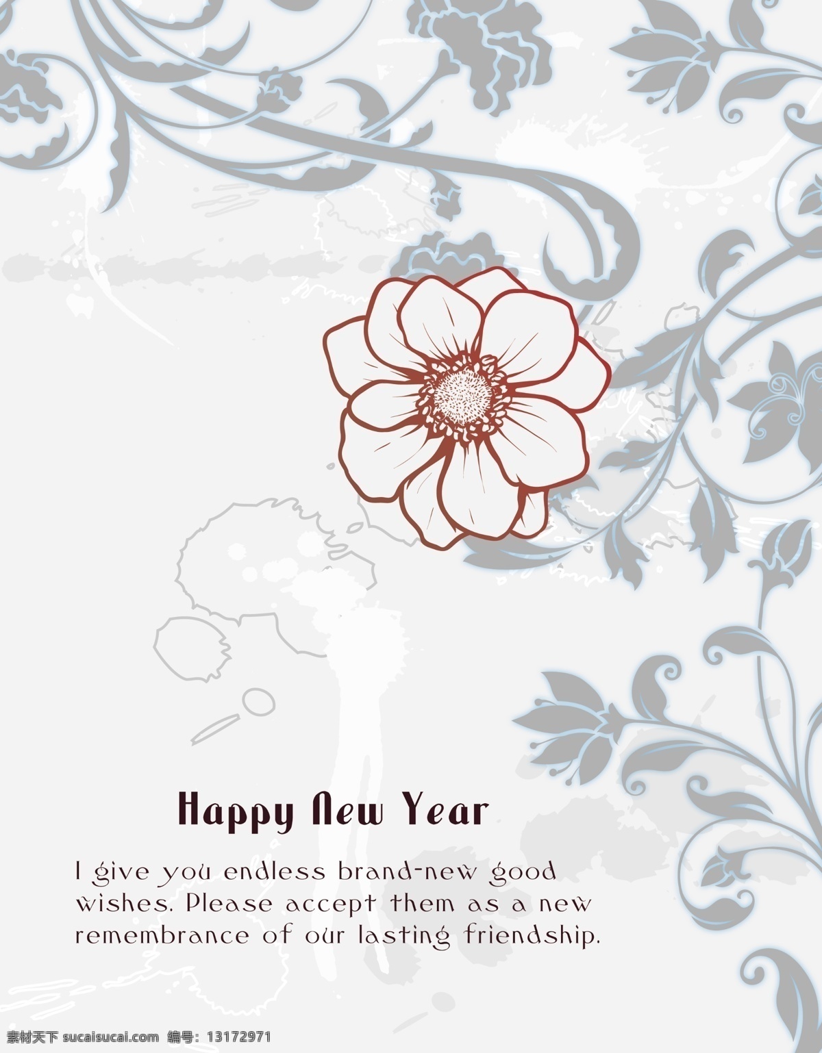 新年贺卡 内页 2014 贺卡 花纹 酒店风格 欧美范
