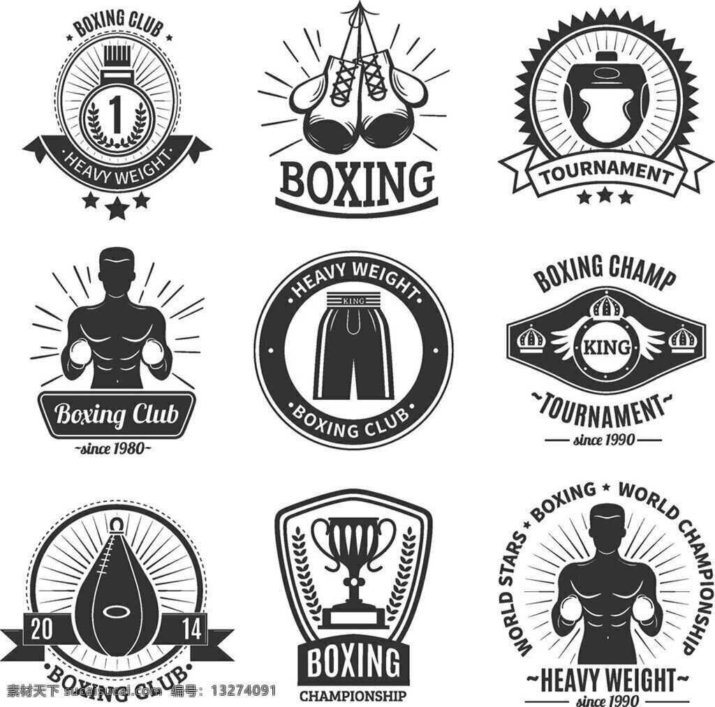 拳击运动标签 背景 标签 标签主题 标识标志图标 标贴 标志 步骤