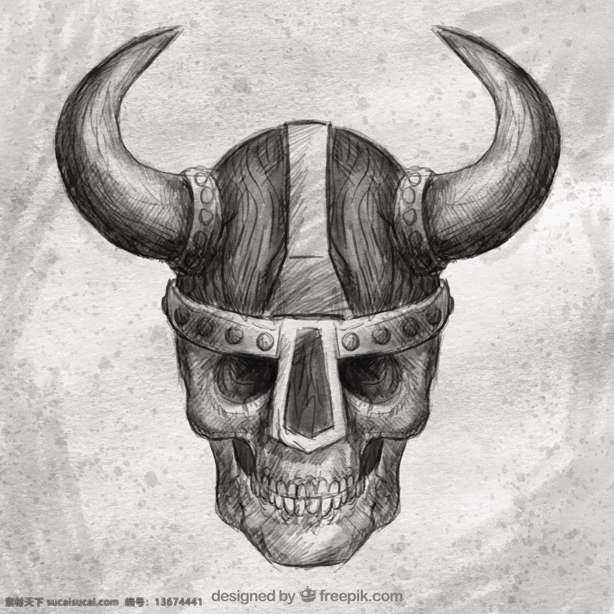 骷髅 背景 维京 头盔 手 自然 手绘 头骨 素描 装饰 绘画 自然背景 画 海盗 哥特式 草图 草稿