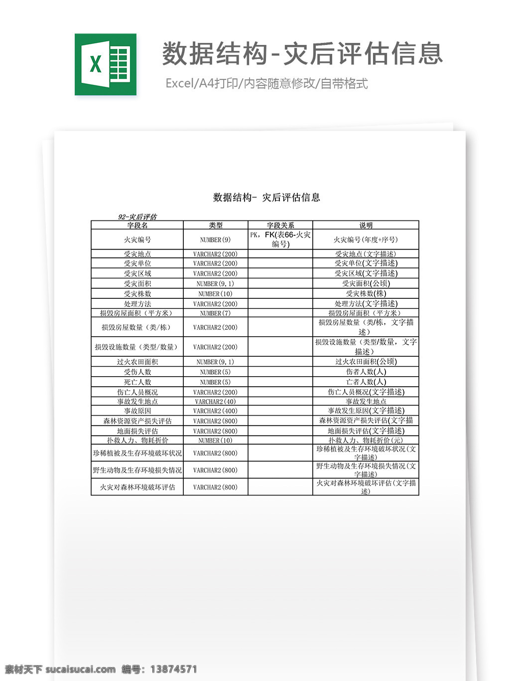 数据结构 灾 后 评估 信息 表格 表格模板 表格设计 图表 灾后评估信息