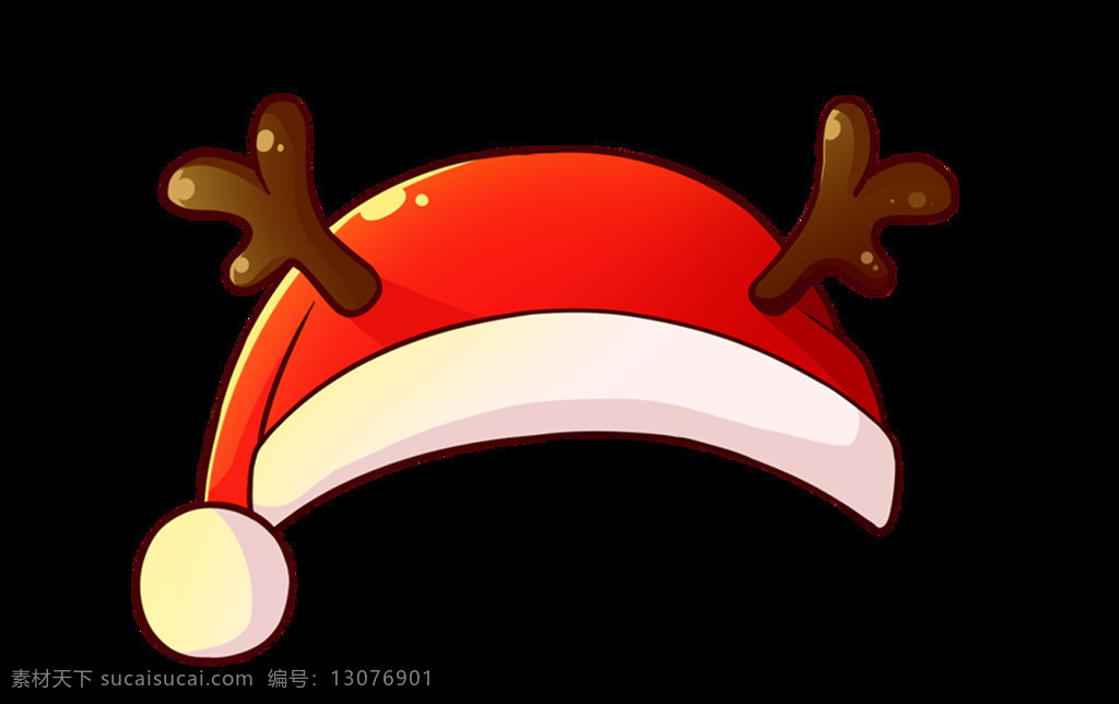 卡通 创意 圣诞 帽 元素 png元素 红色 节日 帽子 麋鹿 免抠元素 透明素材