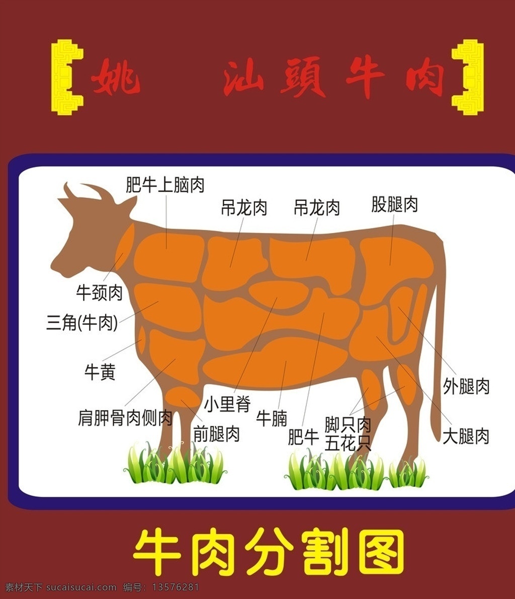 牛肉分割图 牛肉 部分 分割 火锅 其他设计 矢量