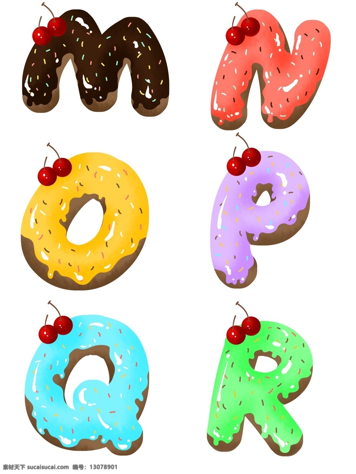 原创 手绘 甜甜 圈 马卡 龙 色 樱桃 甜点 英文 元素 海报素材 甜甜圈 马卡龙 马卡龙色 糖衣英文字母