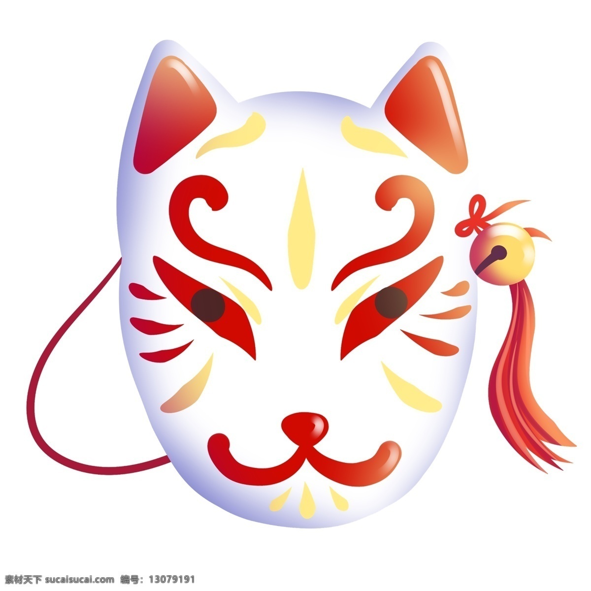日 系 狐狸 面具 插画 伪装 猫脸 白猫 日本白猫面具 文化 艺术 日系文化 亚洲文化 装饰 狐狸面具