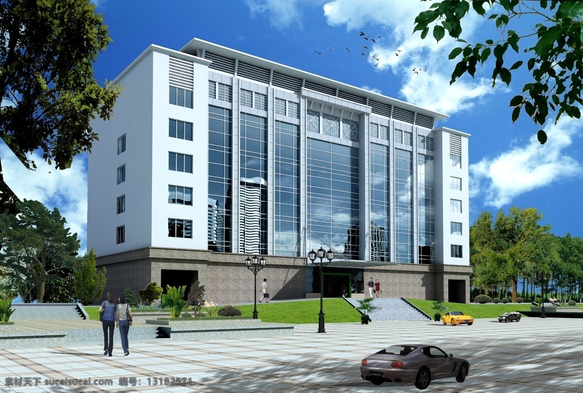 办公楼 ps 效果图 建筑 建筑效果图 公共建筑 城市建筑 建筑外观 建筑外立面 psd文件 车流 行人 公路 建筑群 景观效果图 景观设计 3d效果图 城市景观 商业建筑 景观分层文件 建筑物 设计原文件 室外模型 文件 分层 源文件