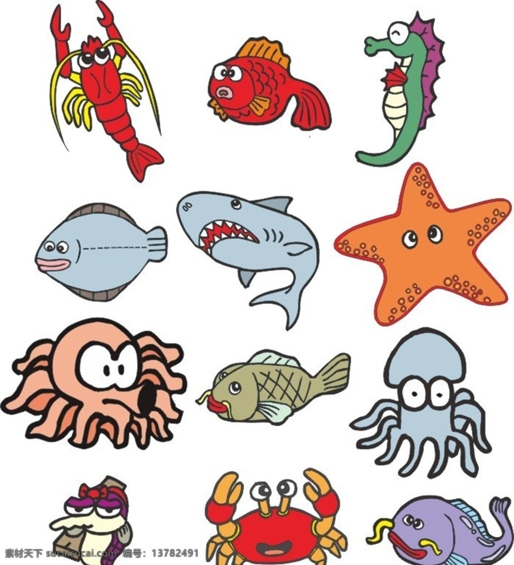 动物 插画 海洋生物 虾 鱼 海马 鲸鱼 海星 章鱼 螃蟹 海蟹 动漫 卡通 图画素材 童话世界 背景素材 动物世界 简笔画 卡通动物 卡通设计 动画设计 动漫设计 矢量卡通设计 矢量 动物卡通 生物世界 各种动物素材 卡通动物图片