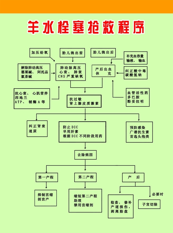 羊水 栓塞 抢救 程 绿色背景 psd素材 分层 源文件