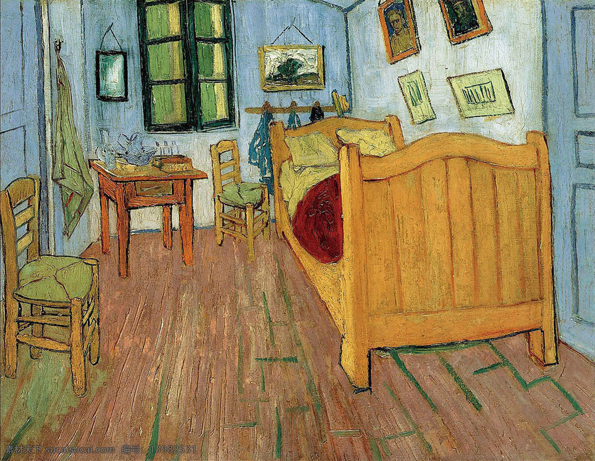 梵高的卧室 梵高 作品 艺术 名画 1888年 荷兰 艺术名作 文化艺术 绘画书法