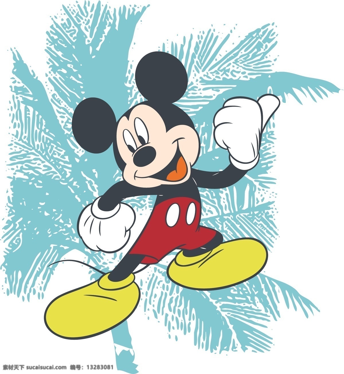 米奇 迪士尼 disney 花纹 矢量素材 米妮 椰树 卡通设计 矢量