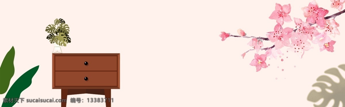 粉色 绿植 夏季 上 新 促销 banner 背景 几何 时尚 夏季促销 新品上市 盆栽 创意夏季上新 电商促销