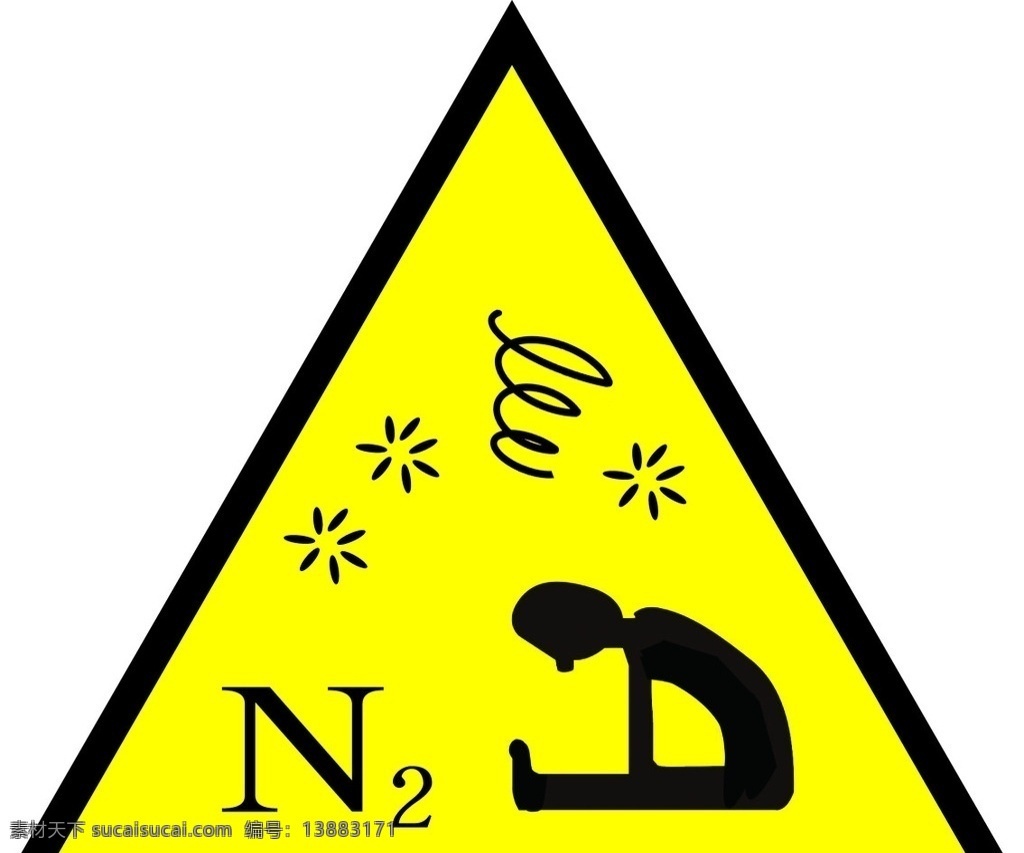 氮气 窒息 标识 牌 氮气窒息 氮气窒息标识 危险气体 高危标示牌 标志图标 公共标识标志