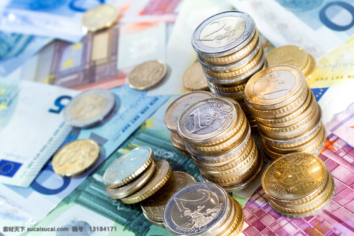 纸币 硬币 货币 欧元 金融货币 商务金融