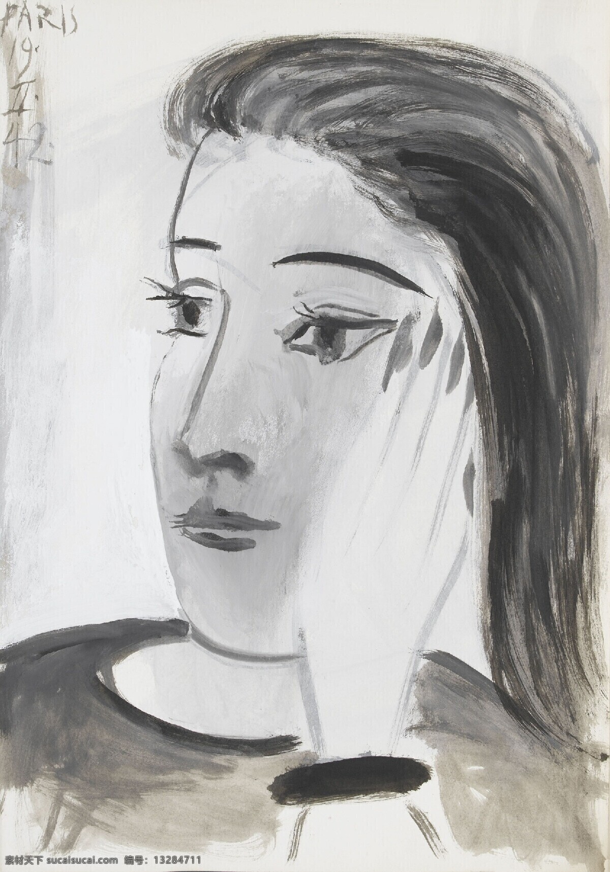 西班牙 画家 巴勃罗 毕加索 抽象 油画 人物 人体 装饰画 maar dora de portrait 1942 家居装饰素材