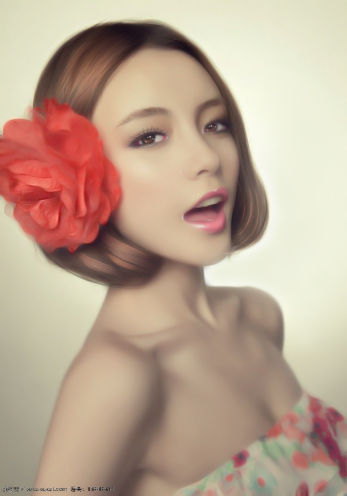 纯ps手绘 打造 唯美 漫 画风 淘宝素材 淘宝设计 淘宝模板下载 白色
