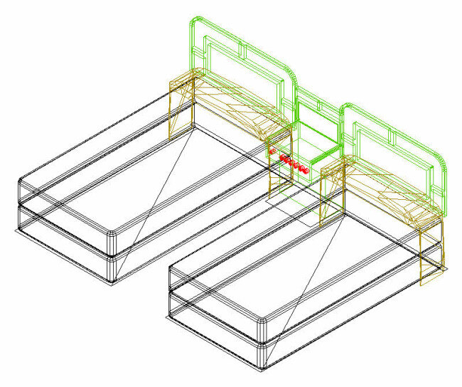 宾馆 标 间 床 3d cad 室内 装修 标间 矢量 cad素材 模型