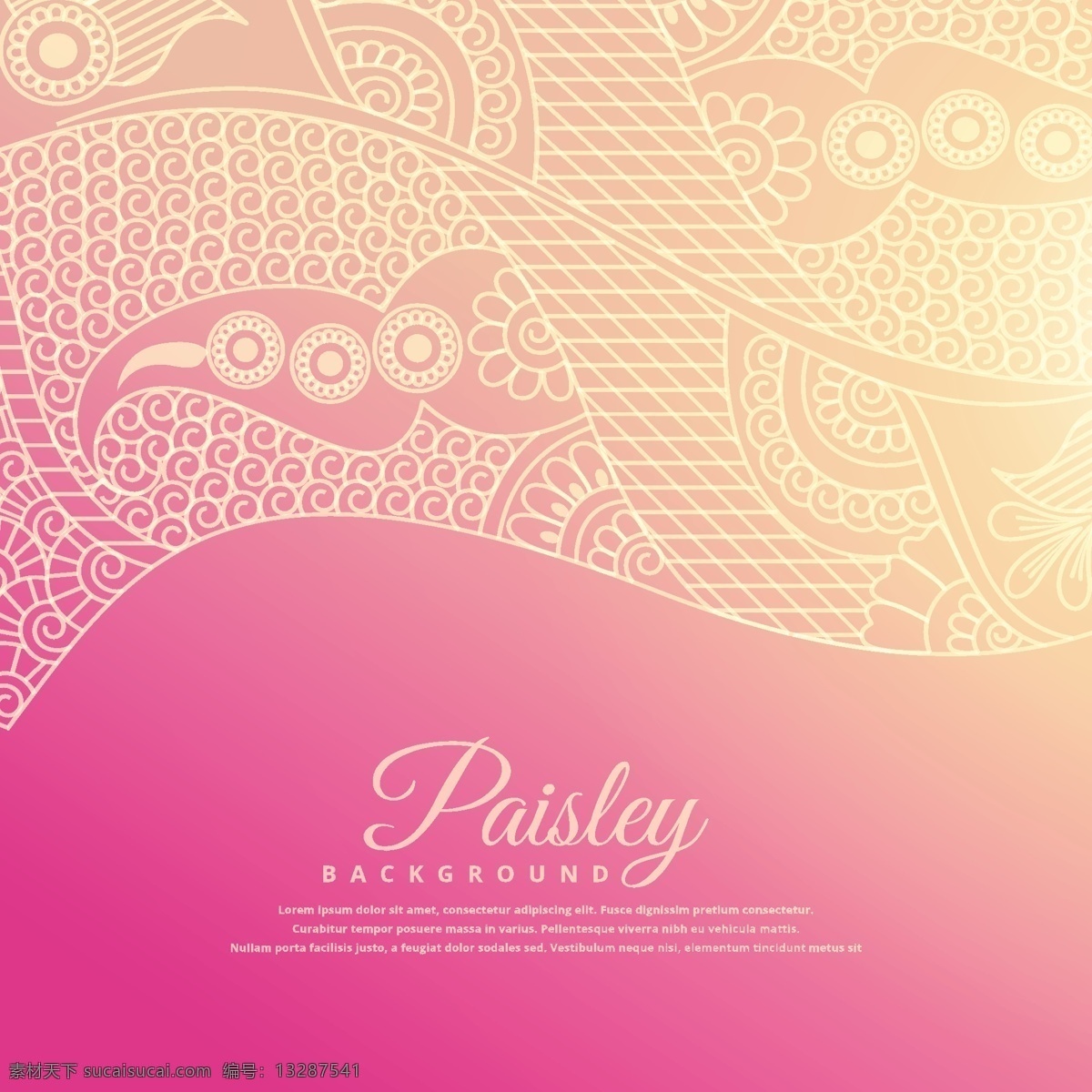 佩 斯利 粉色 背景 花卉 抽象 装饰 形状 印度 自然 现代 民族 波斯
